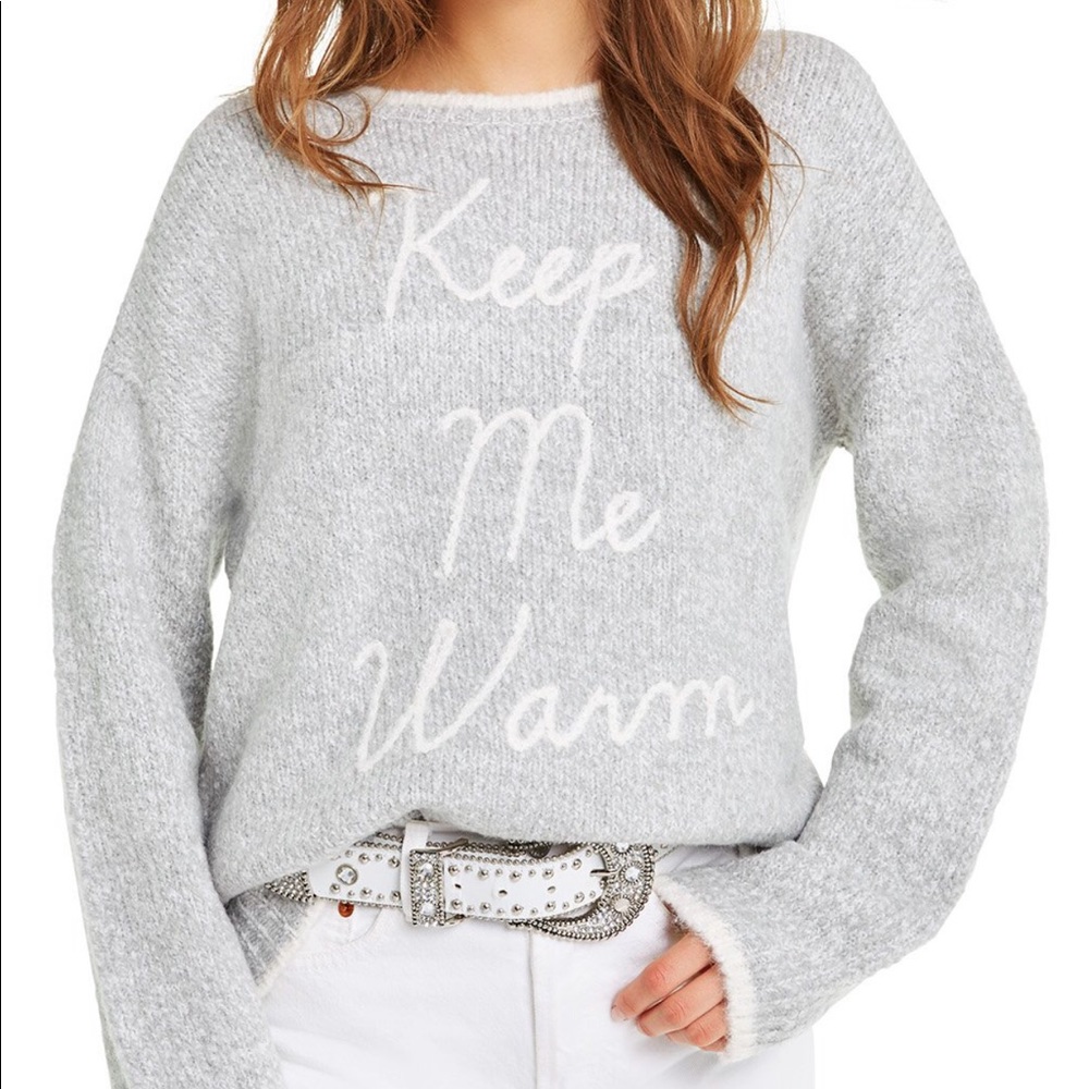 WildFox Keep Me Warm Knit Grey Sweater